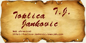 Toplica Janković vizit kartica
